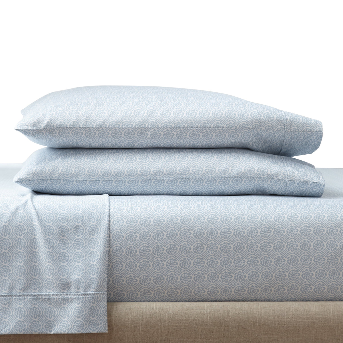Halcyon Escape Gardens 4-Piece 300 Thread Count Bashful Blooms Cool Cotton Sateen Bed Sheet Set, Queen - Home Decor