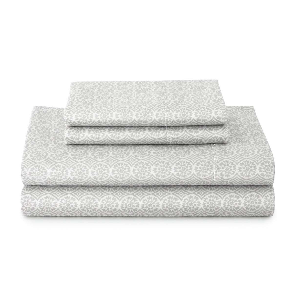 Halcyon Escape Gardens 4-Piece 300 Thread Count Bashful Blooms Cool Cotton Sateen Bed Sheet Set, Queen - Home Decor