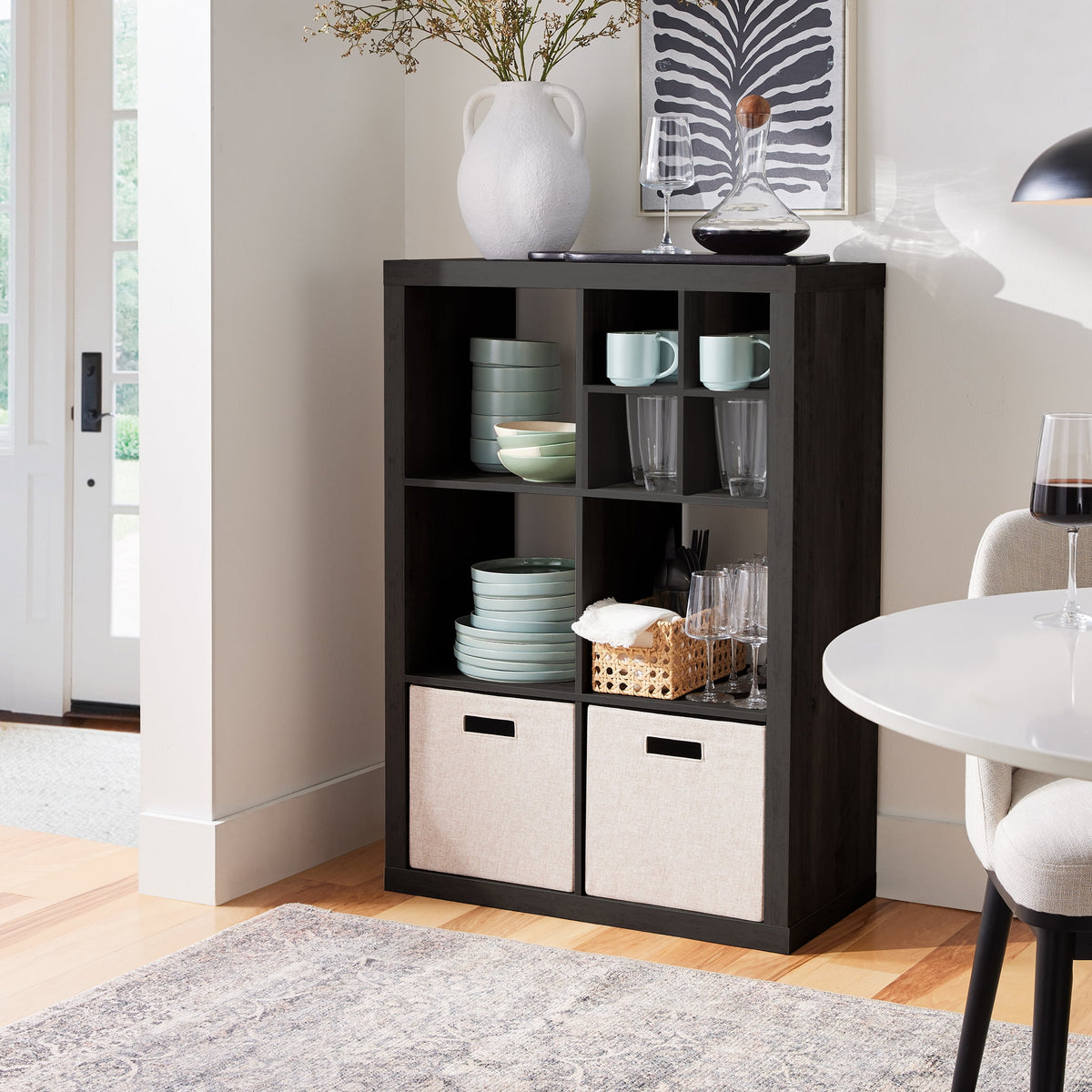 Halcyon Escape Gardens 6 Cube Storage Organizer, White Texture - Home Decor