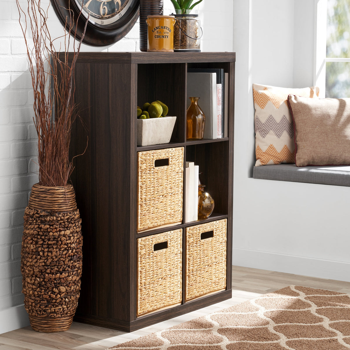 Halcyon Escape Gardens 6 Cube Storage Organizer, White Texture - Home Decor
