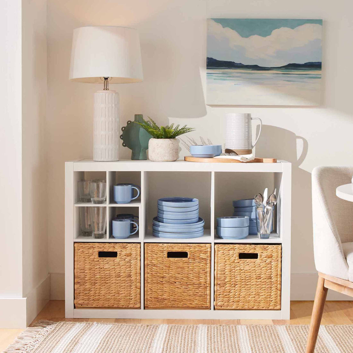 Better Homes & Gardens 6 Cube Storage Organizer, White Texture