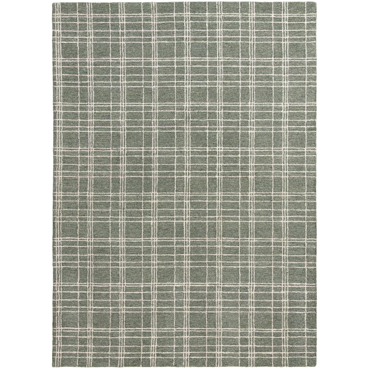 Halcyon Escape Gardens Beige Plaid Wool Indoor Area Rug, 7'10"x9'10" - Home Decor