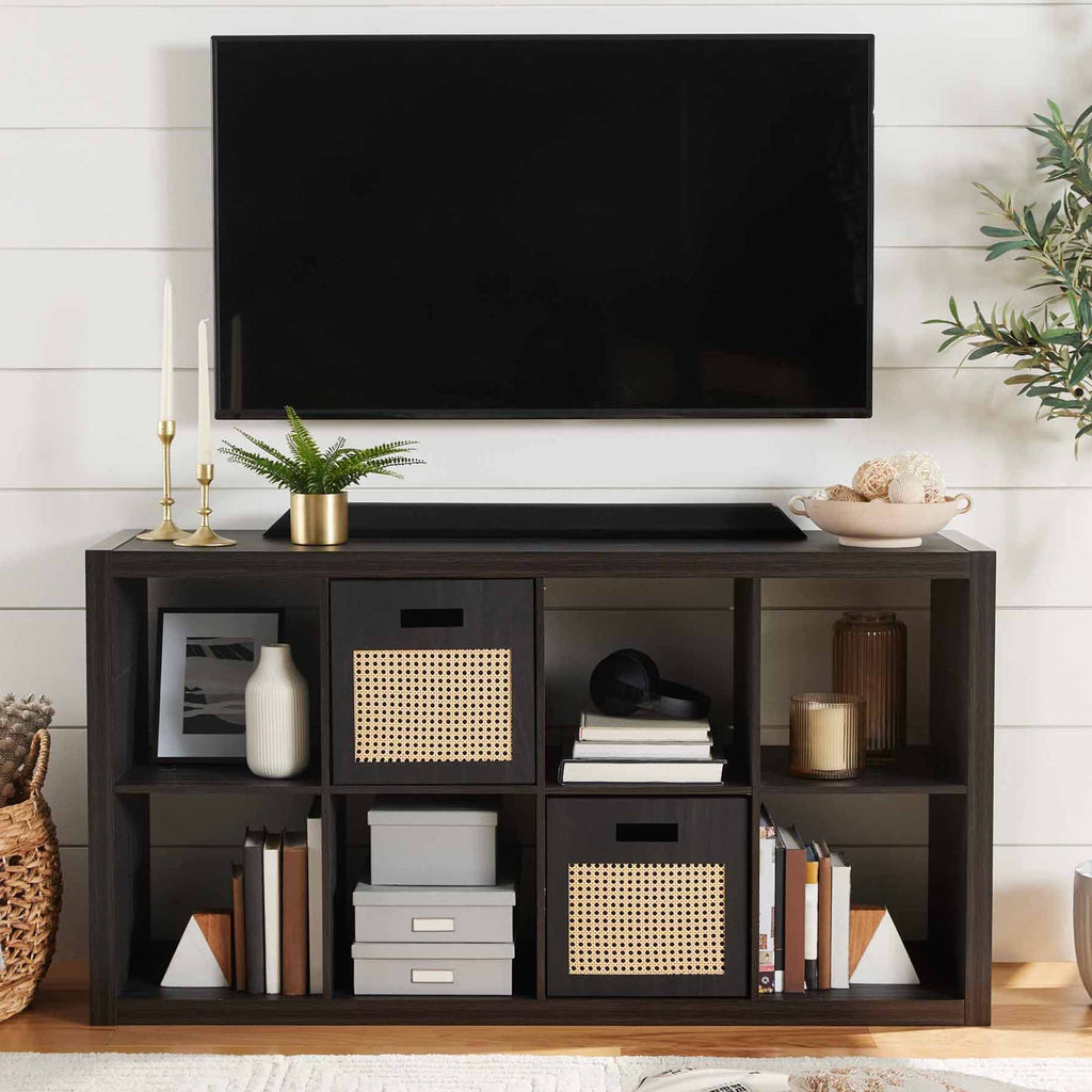 Halcyon Escape Gardens 8 Cube Storage Organizer, White Texture - Home Decor