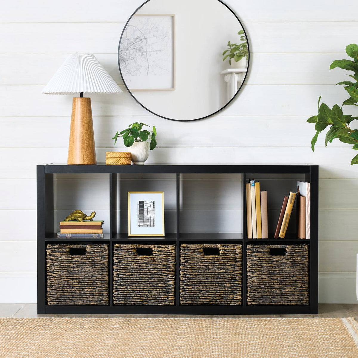 Halcyon Escape Gardens 8 Cube Storage Organizer, White Texture - Home Decor