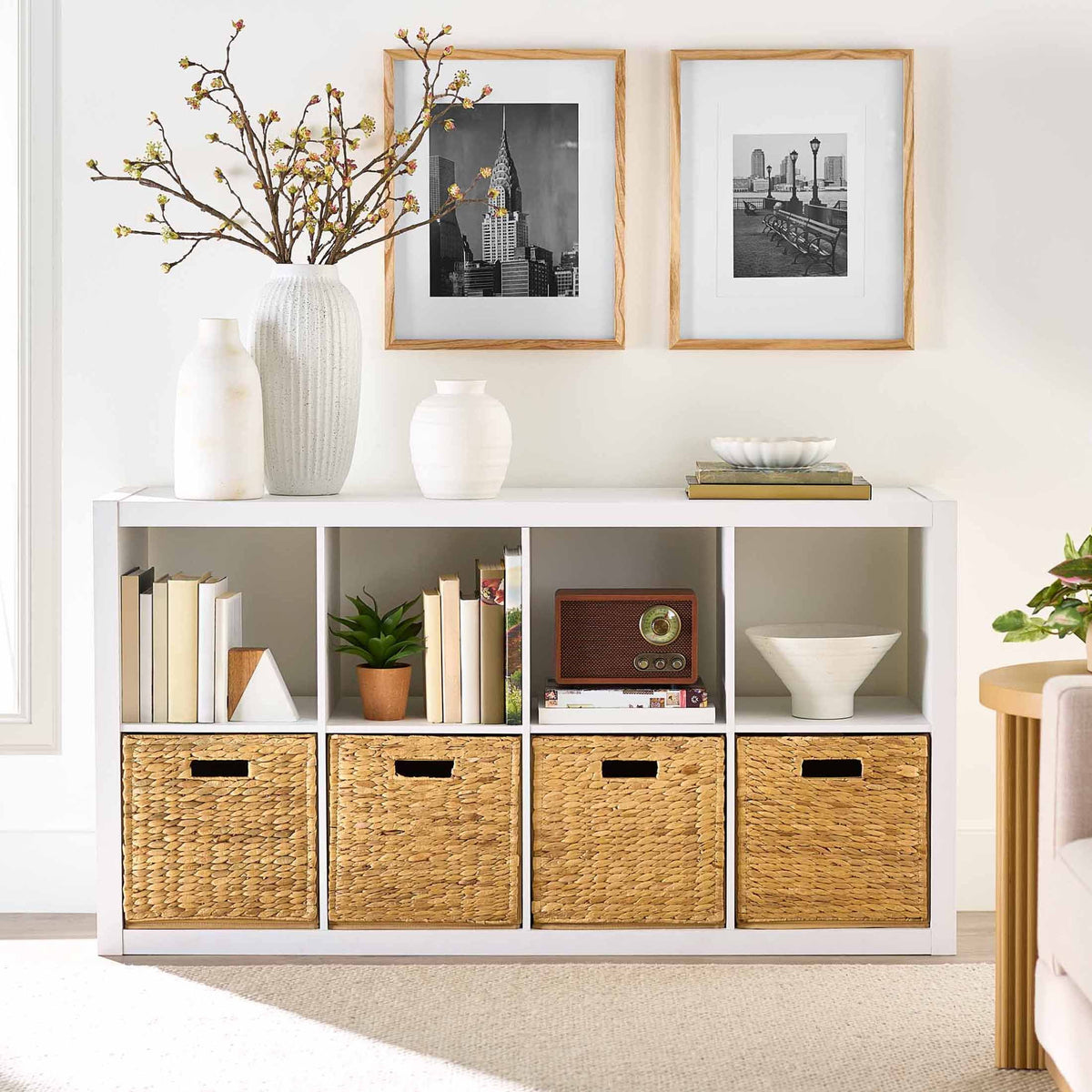 Better Homes & Gardens 8 Cube Storage Organizer, White Texture