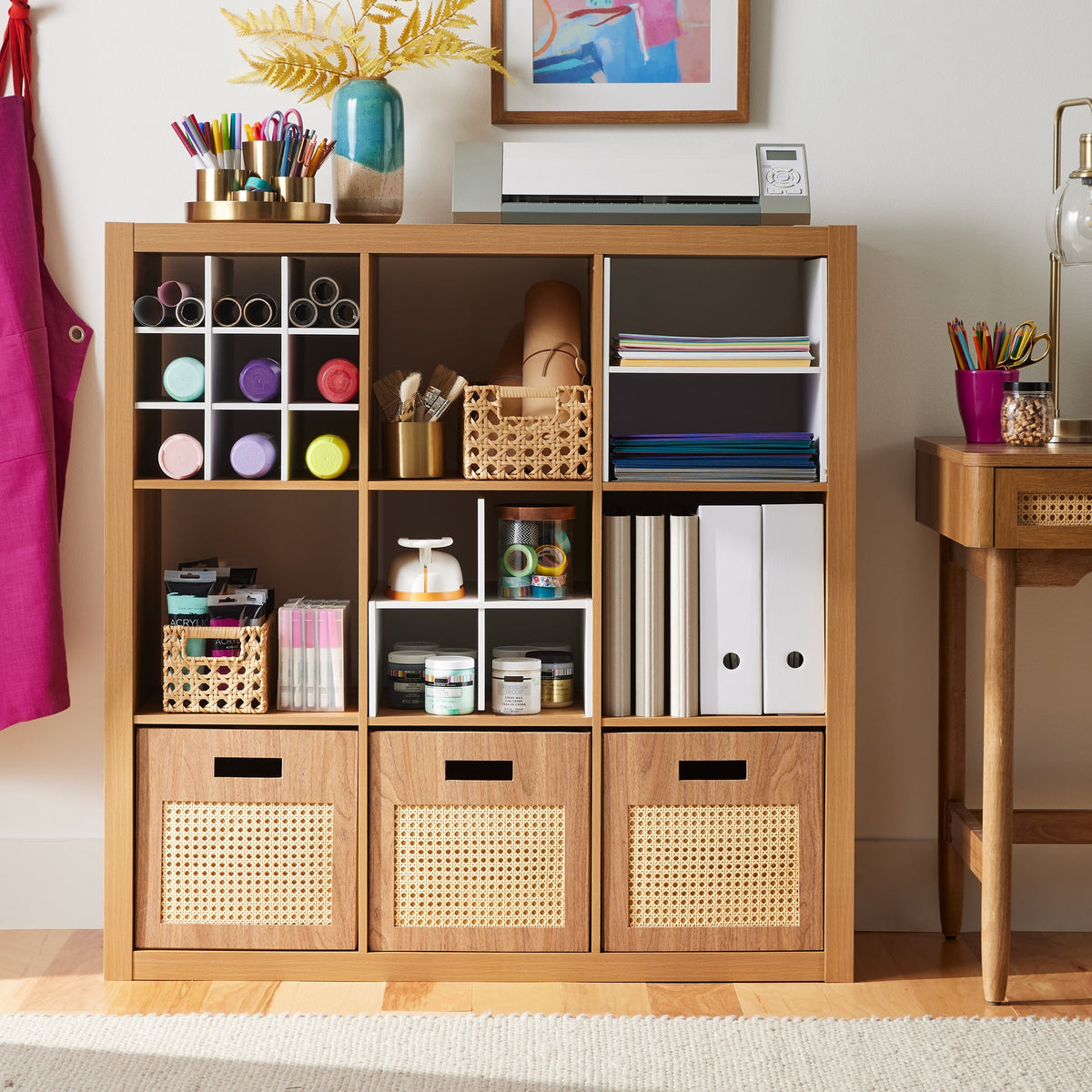 Halcyon Escape Gardens 9 Cube Storage Organizer, Solid Black - Home Decor