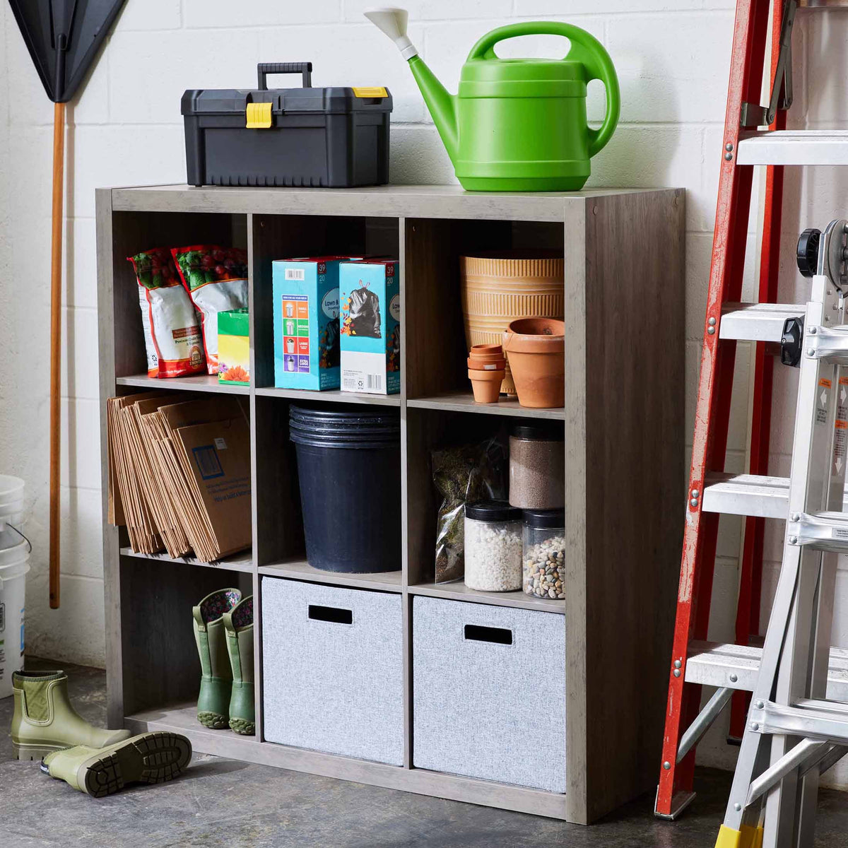 Halcyon Escape Gardens 9 Cube Storage Organizer, Solid Black - Home Decor
