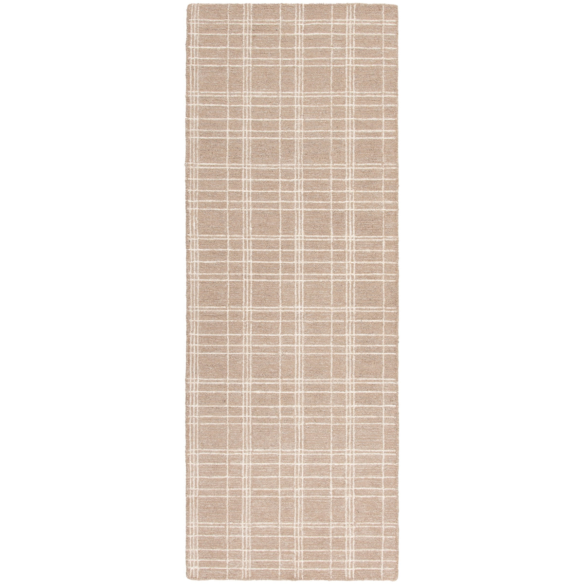 Halcyon Escape Gardens Beige Plaid Wool Indoor Area Rug, 7'10"x9'10" - Home Decor