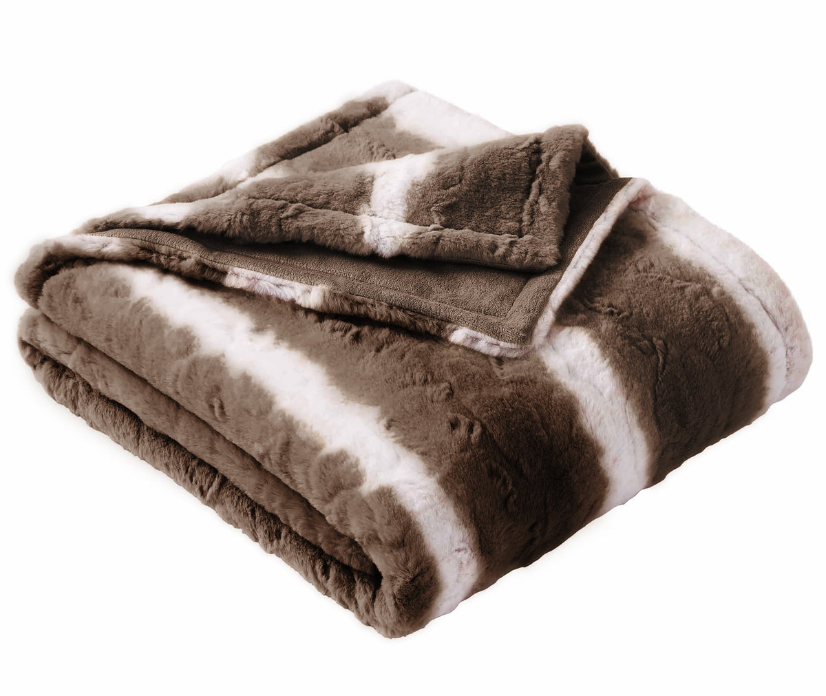 Halcyon Escape Gardens Almond Biscuit Ombre Faux Fur Throw, 50"x72" - Throw