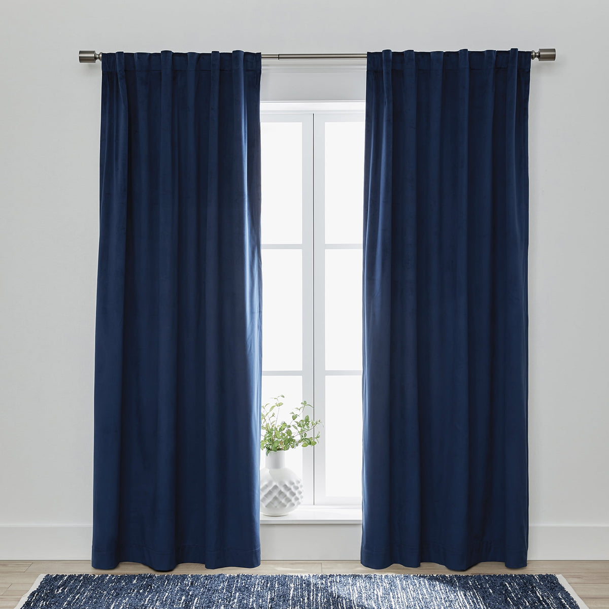 Halcyon Escape Gardens Dutch Velvet Solid 100% Blackout Single Curtain Panel, Green, 52" W x 84" L - Wall Panel
