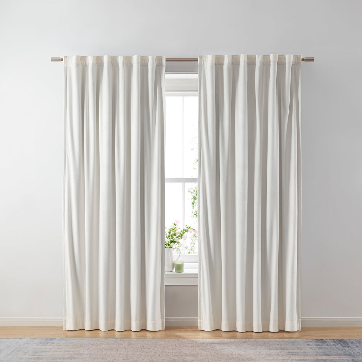 Halcyon Escape Gardens Dutch Velvet Solid 100% Blackout Single Curtain Panel, Green, 52" W x 84" L - Wall Panel
