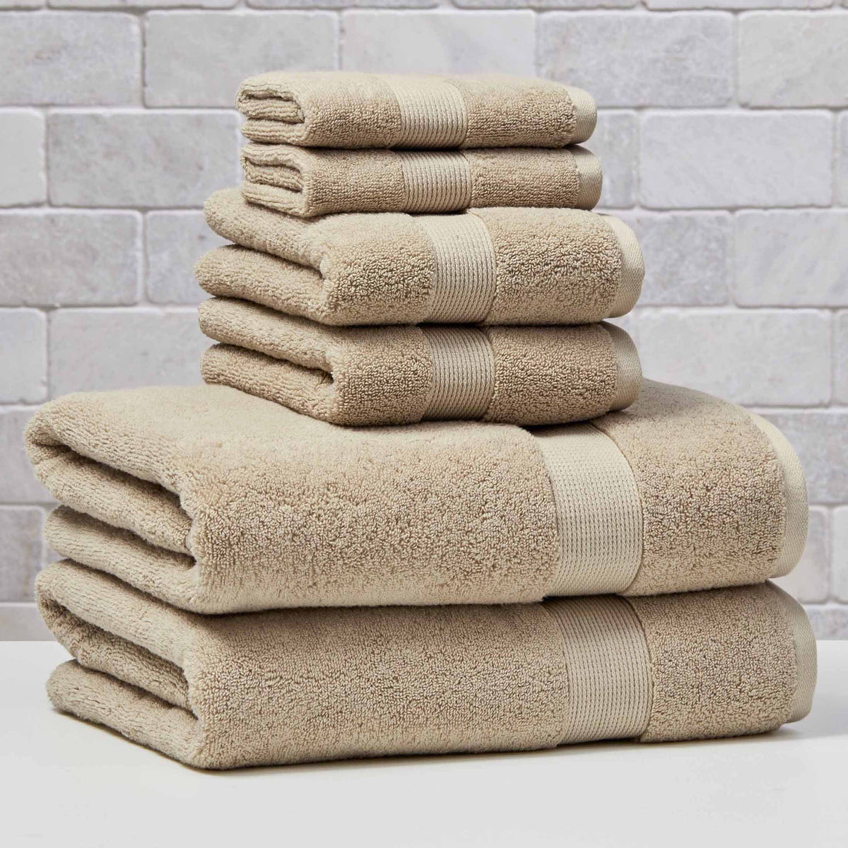 Halcyon Escape Gardens Signature Soft Solid Cotton 6 Piece Bath Towel Set,Green River - Home Decor