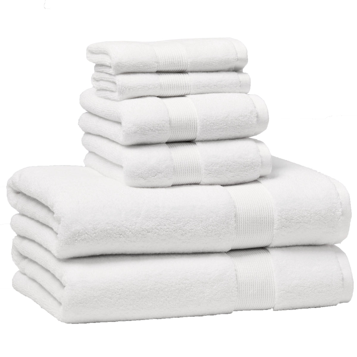 Halcyon Escape Gardens Signature Soft Solid Cotton 6 Piece Bath Towel Set,Green River - Home Decor