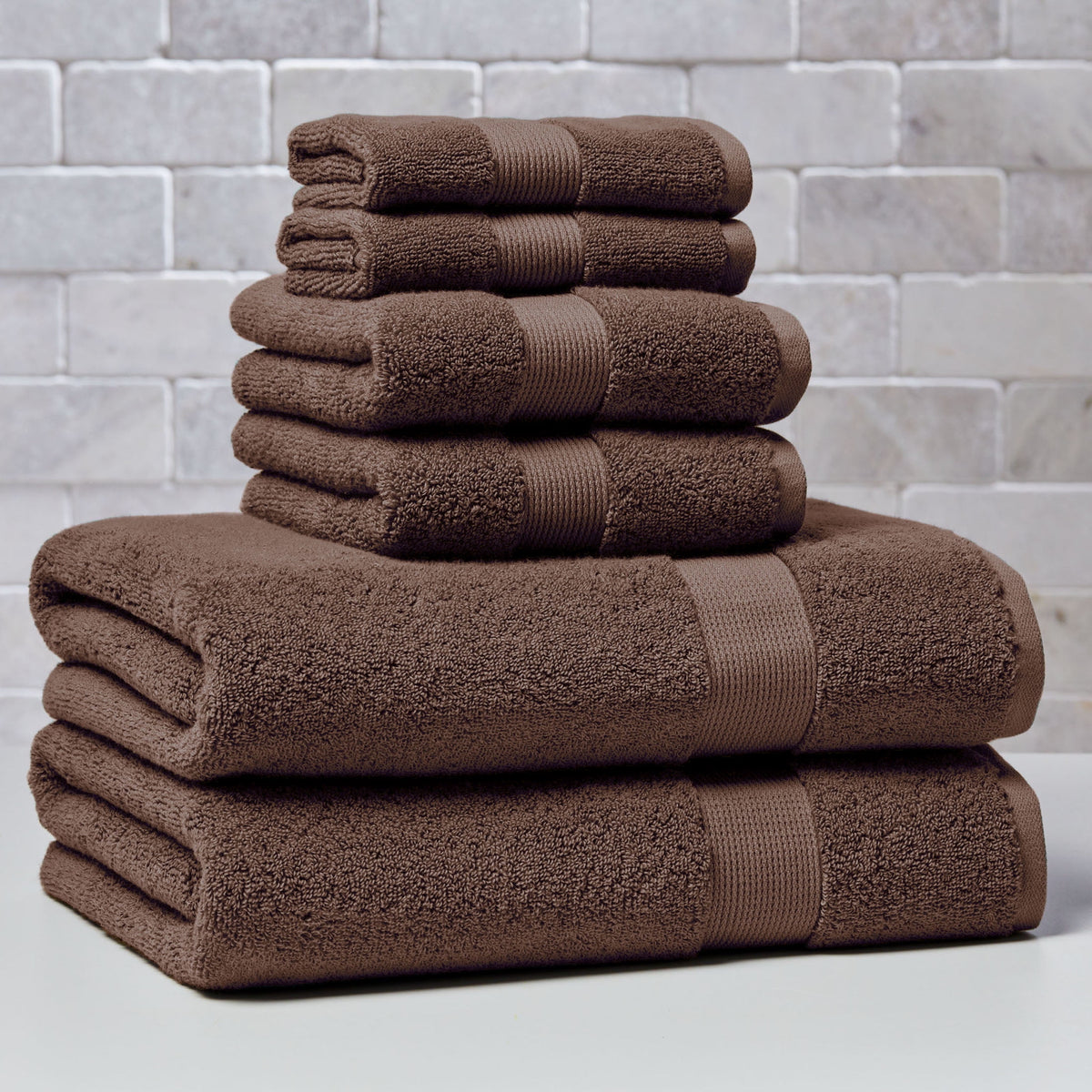 Halcyon Escape Gardens Signature Soft Solid Cotton 6 Piece Bath Towel Set,Green River - Home Decor