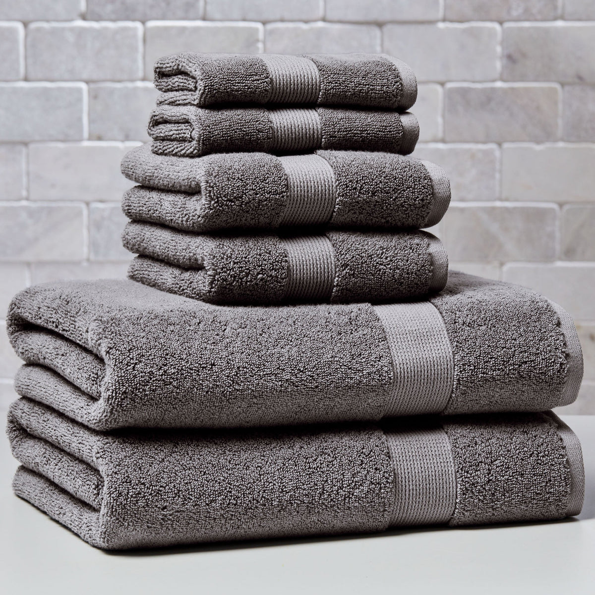 Halcyon Escape Gardens Signature Soft Solid Cotton 6 Piece Bath Towel Set,Green River - Home Decor