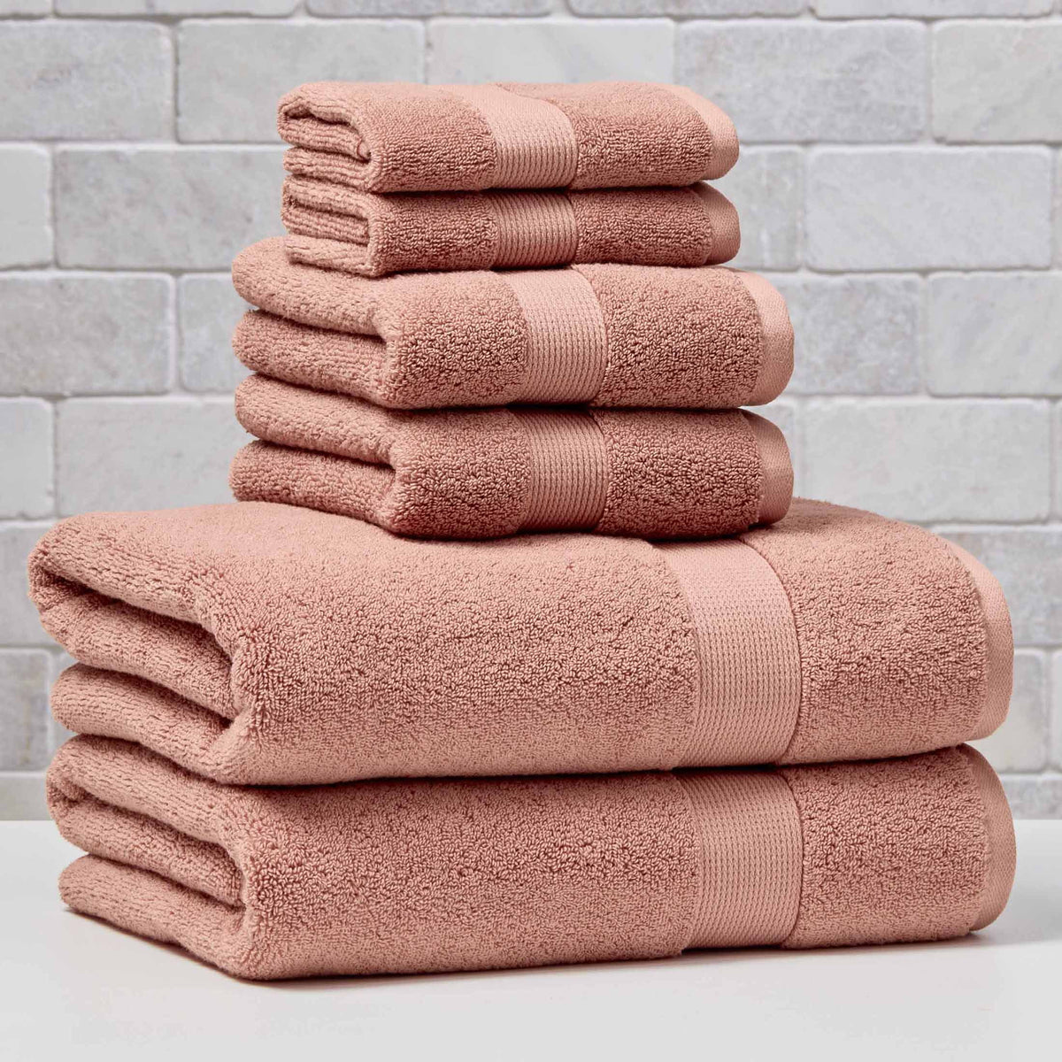 Halcyon Escape Gardens Signature Soft Solid Cotton 6 Piece Bath Towel Set,Green River - Home Decor