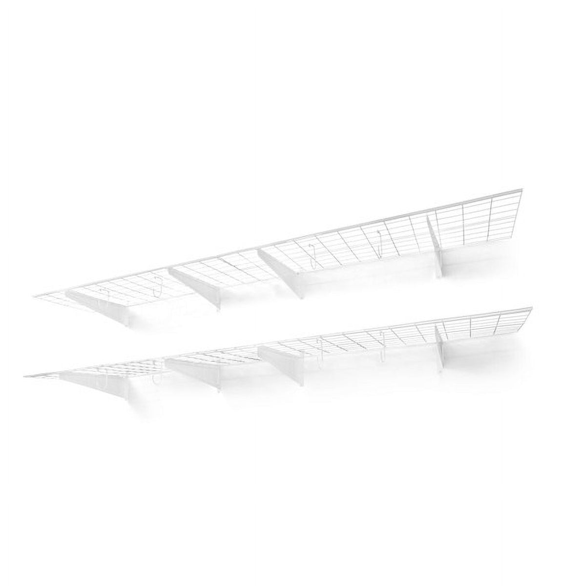 Halcyon Escape Garage Wall Shelving 1.5ft x 6ft, 18-Inch-Depth by 72-Inch-Width, Wall Mounted Garage Shelves with 4 Bike Hooks, Heavy Duty Wall Organizer Shelf for Garage Wall Storage System, Black or White - Wall Shelves