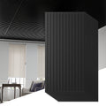 Costway 12-Pack PVC Slat Wall Panels, 3D Fluted Panels for Interior Wall Decoration Black