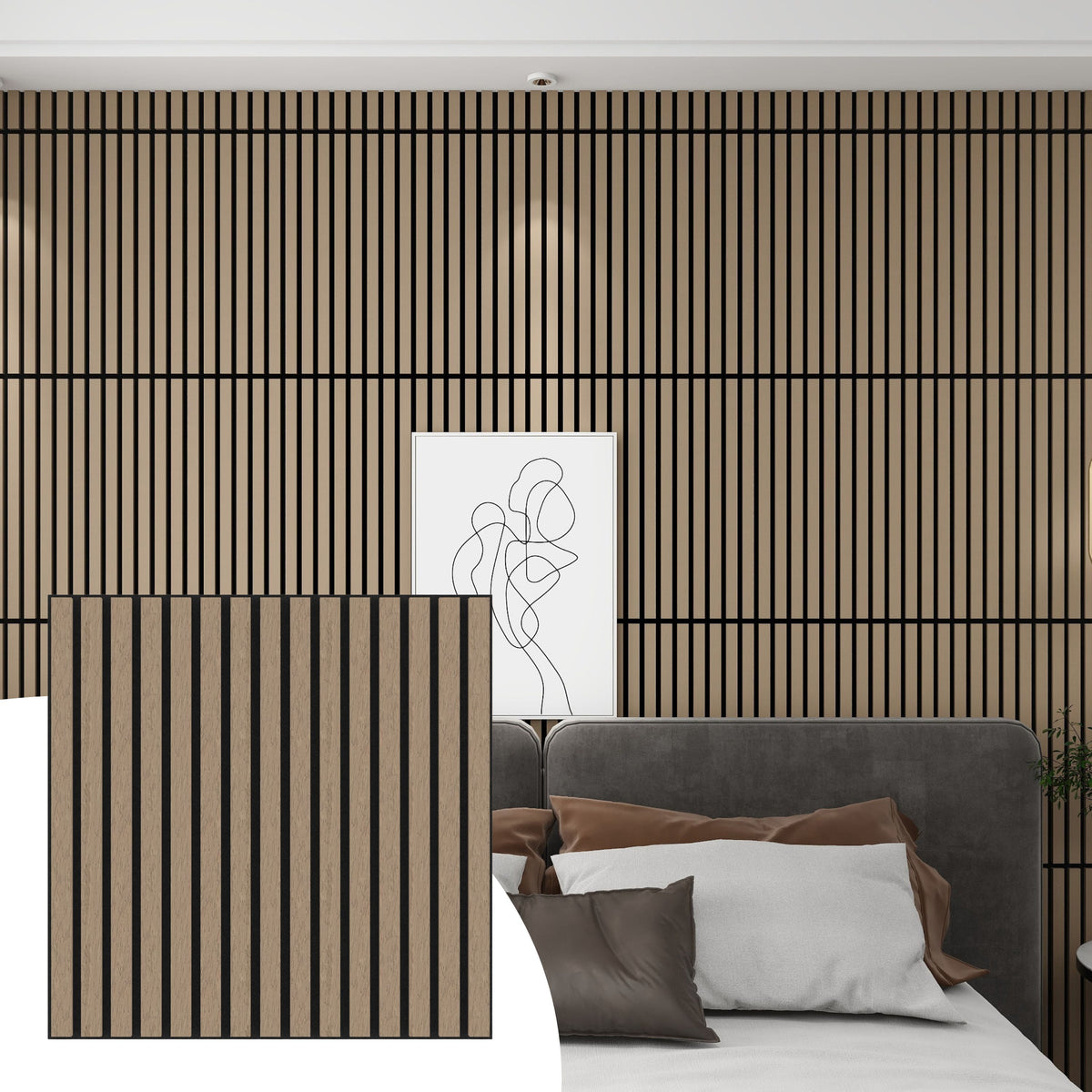 Halcyon Escape Deco Acoustic Panels, Wooden Slats for Decor and Noise Reduction - Wall Panel