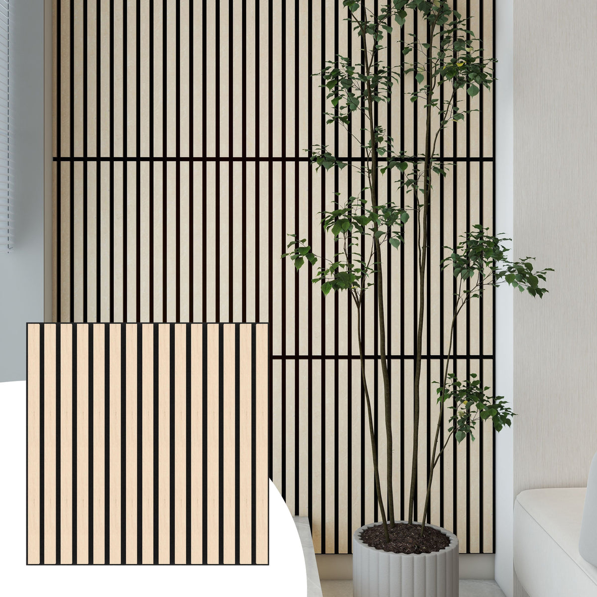 Halcyon Escape Deco Acoustic Panels, Wooden Slats for Decor and Noise Reduction - Wall Panel