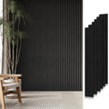 Easy4Home 6Pcs Wood Soundproof Wall Panels 94" x 7.9" Wood Slat Acoustic Panels,Classic Black Oak