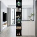 Fairy Black Wall Mounted Display Shelf with LED Lights, 7-Level Floating Storage Rack for Bedroom, Living Room, Closet Decor