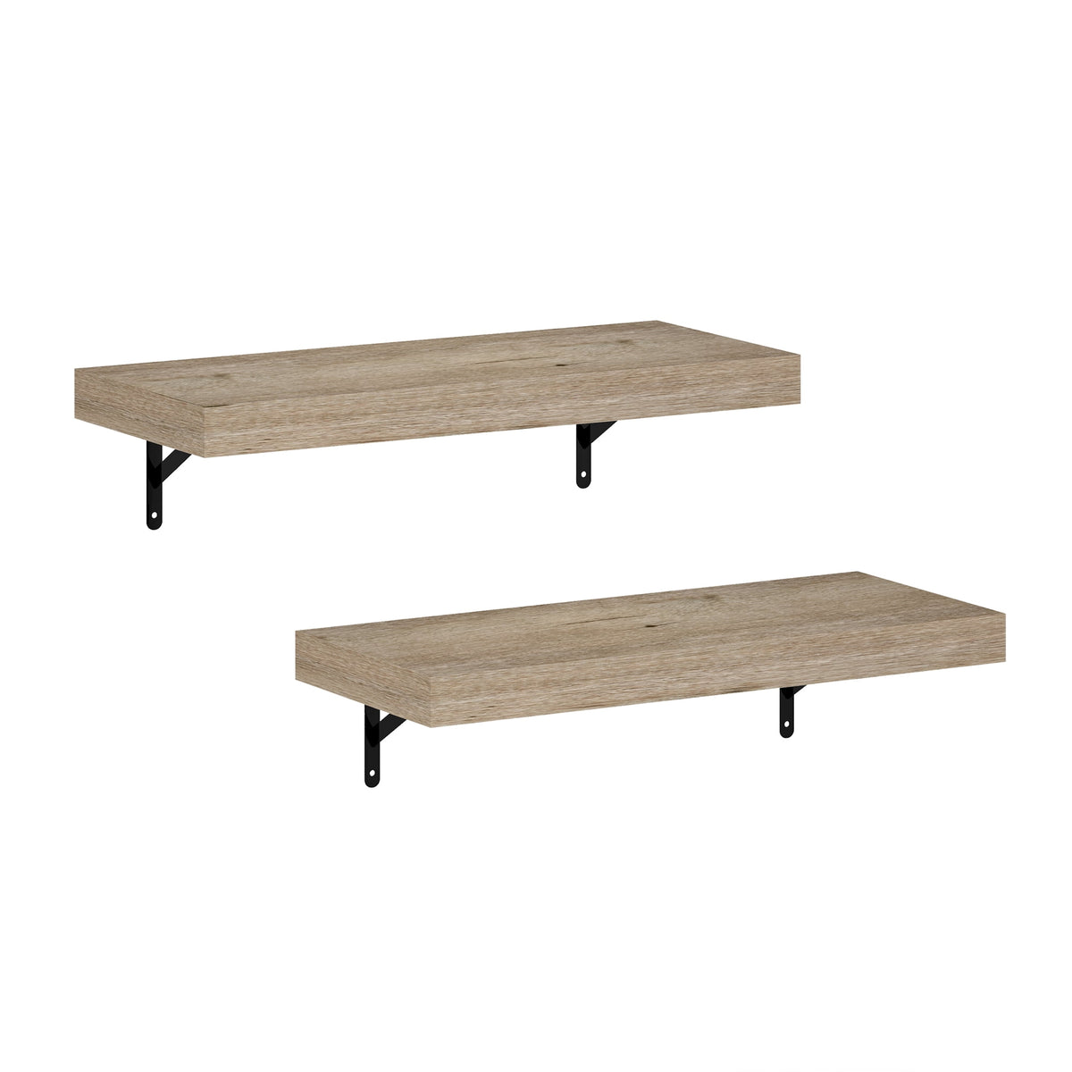 Furinno TANNA 22-Inch Wall Mounted Floating Display Shelves in Natural Set of 2
