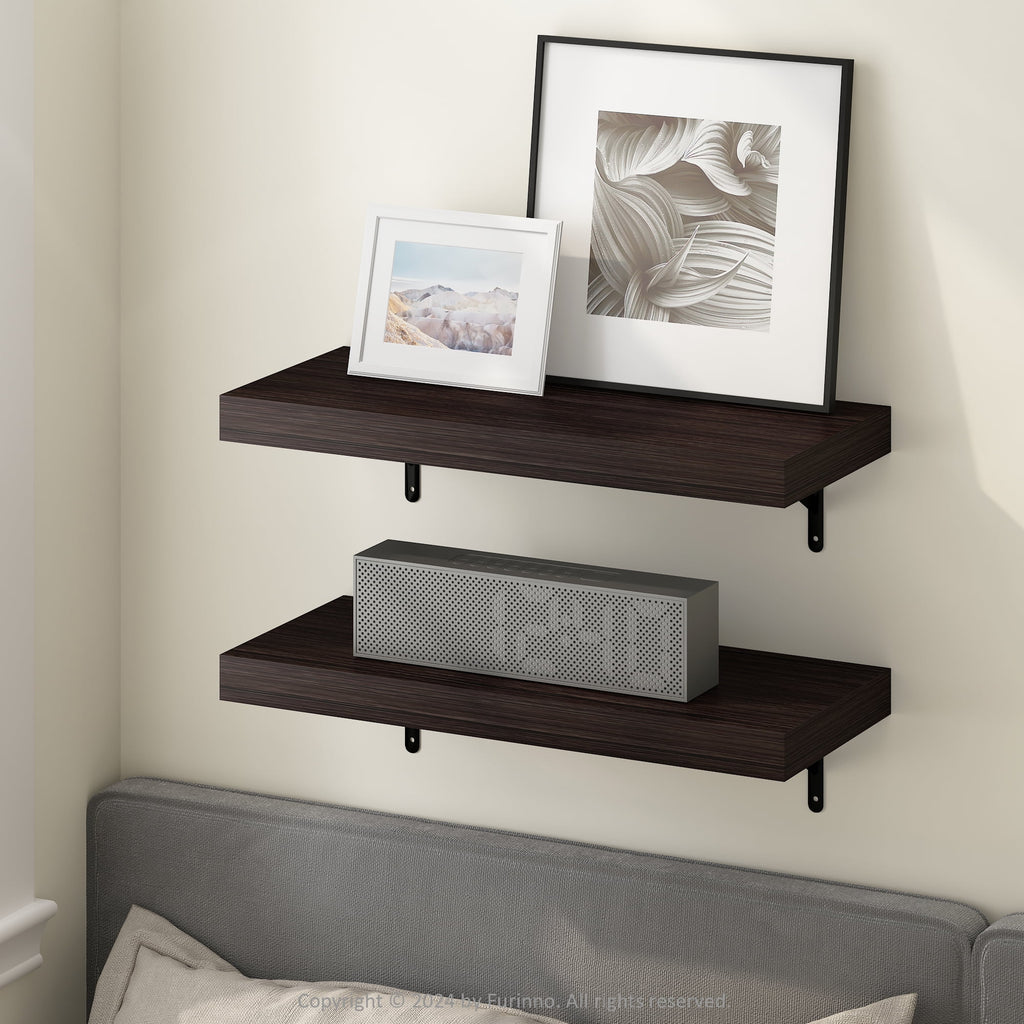 Halcyon Escape TANNA 22-Inch Wall Mounted Floating Display Shelves in Natural Set of 2 - Wall Shelves