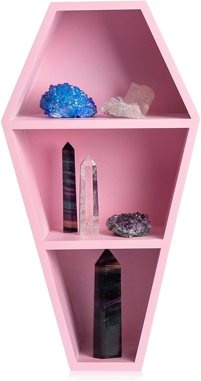 Halcyon Escape Mysterious Oddities Black Coffin Shelf - Wall Shelves