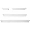 Melannco Floating Wall Mount Molding Ledge Shelves, Set of 4, White