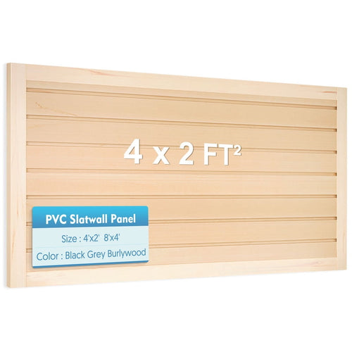 Slatwall Panels 4 ft x 2 ft Horizontal PVC Slatwall Easy Organizer Panels,24" H x 48" L - Pack of 2, Perfect for Retail Store, Garage Wall, and Craft Storage Organization, Maple