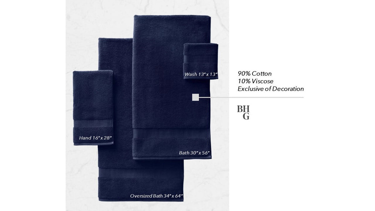 Better Homes & Gardens Signature Soft Solid Cotton 6 Piece Bath Towel Set,Green River
