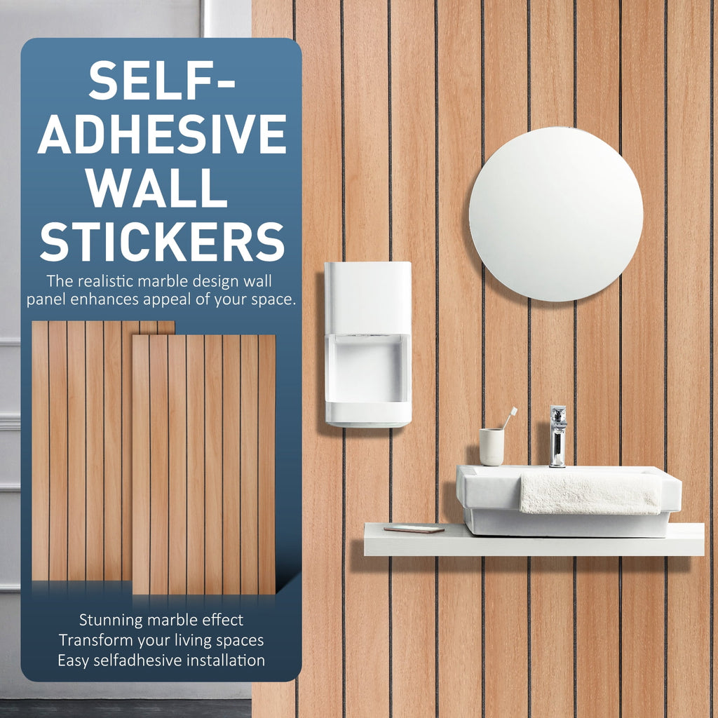 Peel and Stick PVC Slat Wall Panel，15.7"x98" Self-Adhesive Thick Faux Wood Grain Wallpaper Panel 3D Soundproof Wall Panels