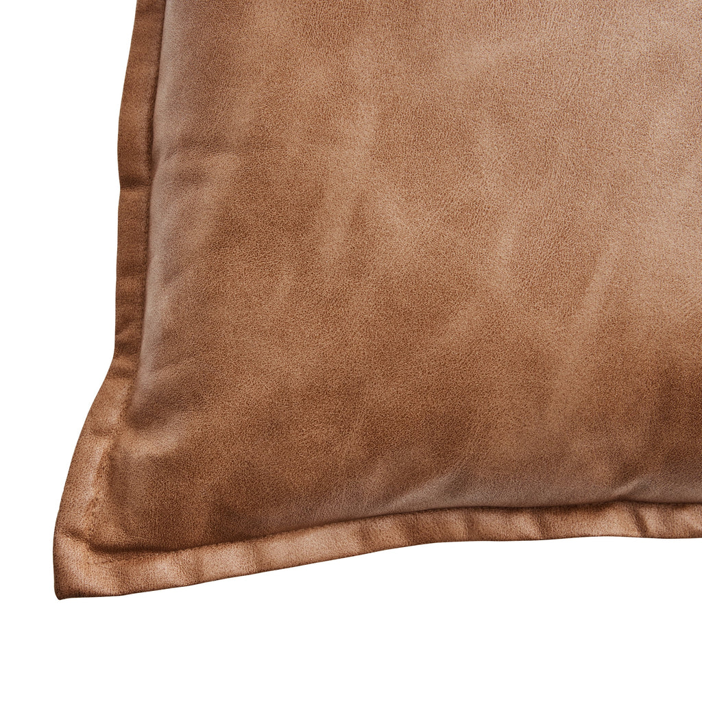 (2 pack) Better Homes & Gardens 14" x 24" Beige Vegan Leather Decorative Pillow
