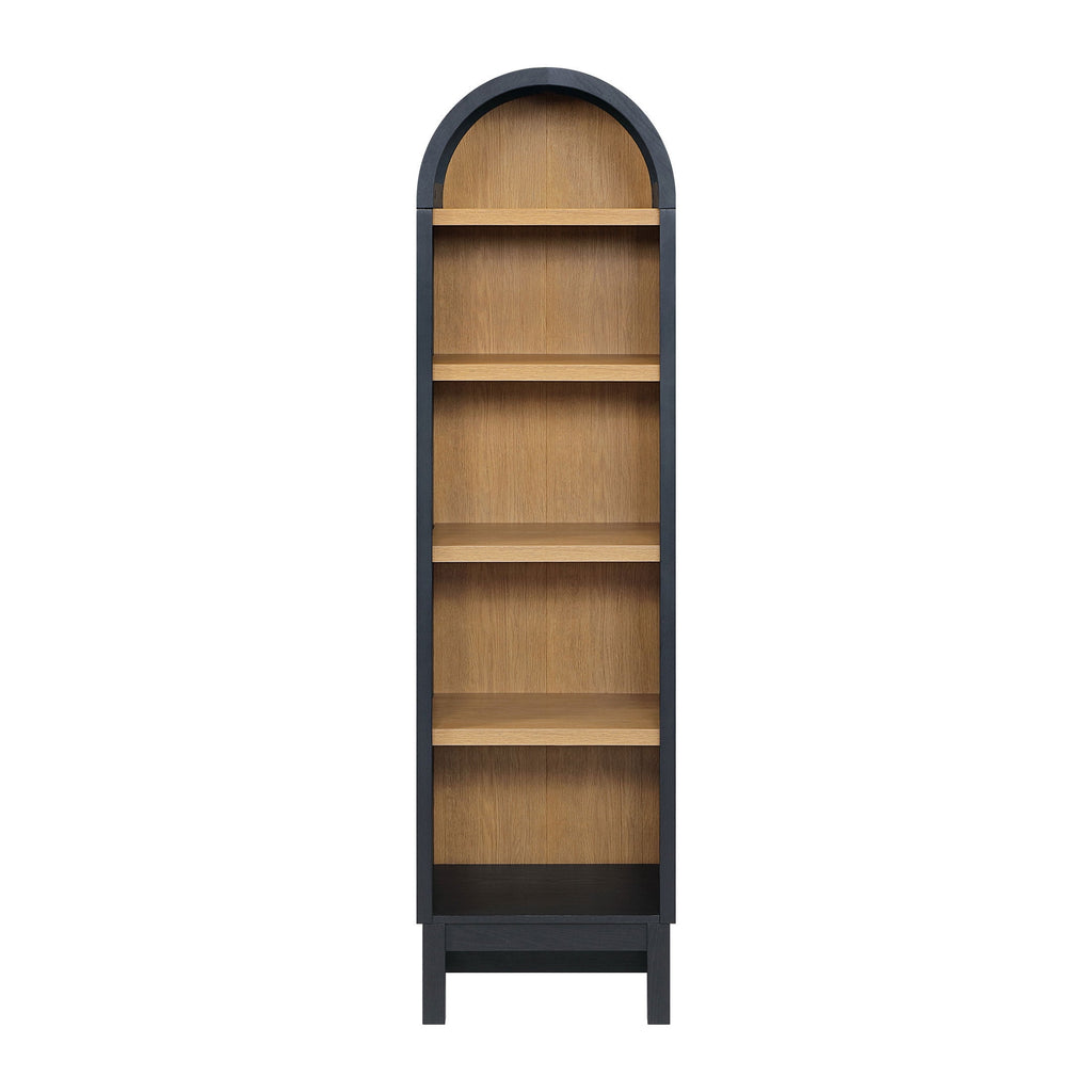 Better Homes & Gardens Juliet Narrow Arch Bookcase, Rich Black and Light Honey