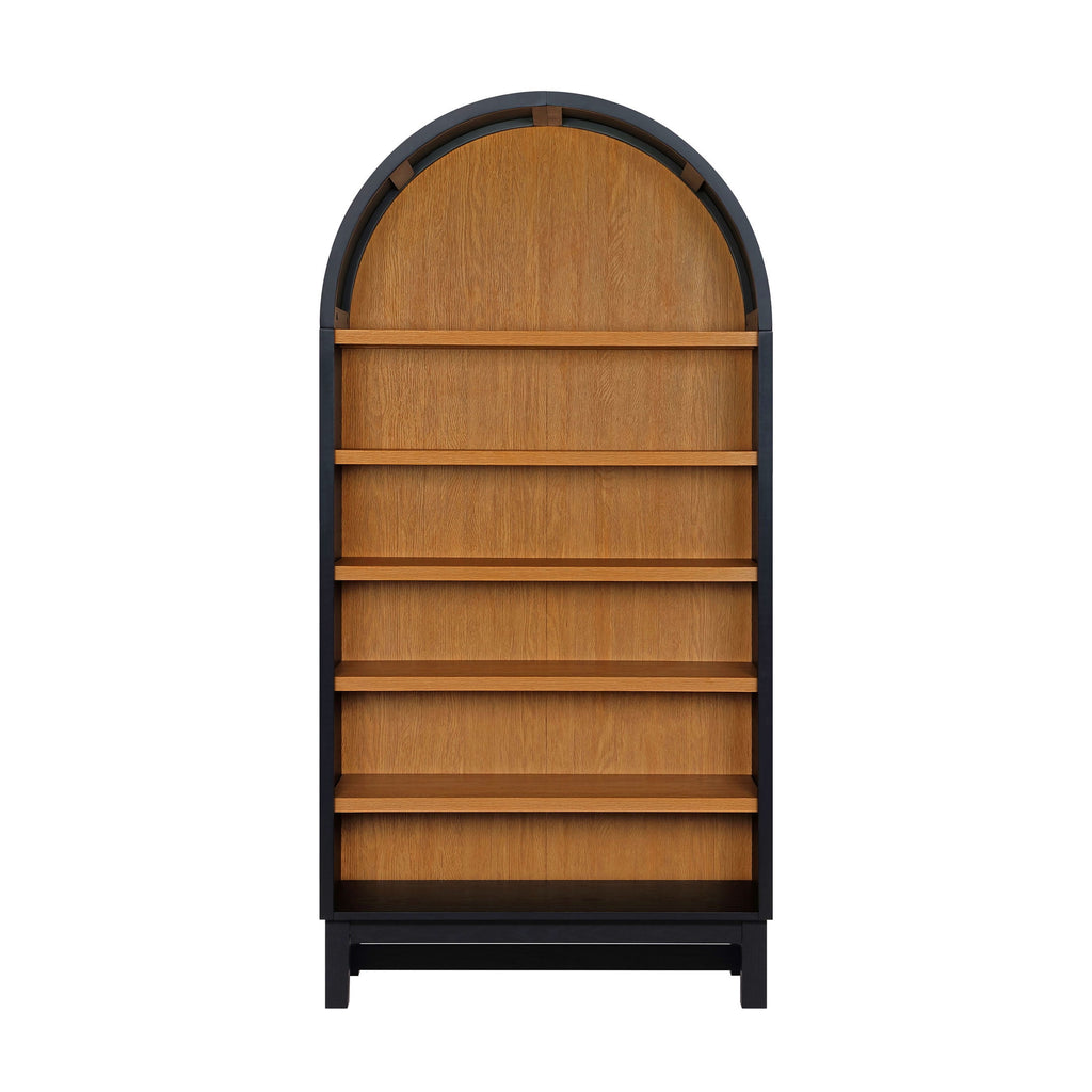 Better Homes & Gardens Juliet Open Arch Bookcase, Rich Black and Light Honey