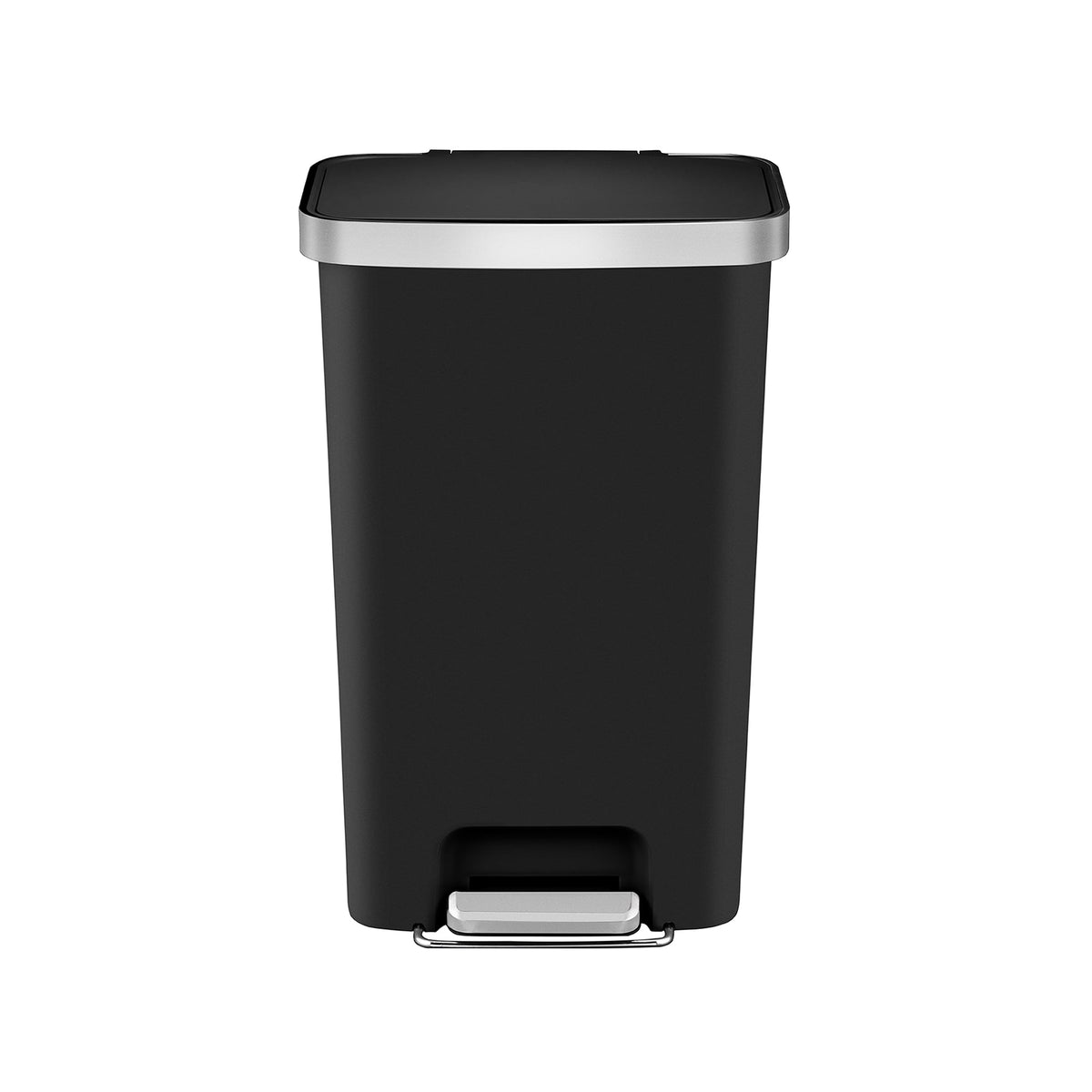 Better Homes & Gardens 11.9 Gallon Plastic Step Kitchen Trash Can with Soft Close Lid, Black