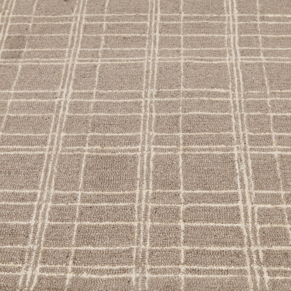Better Homes & Gardens Beige Plaid Wool Indoor Area Rug, 7'10"x9'10"