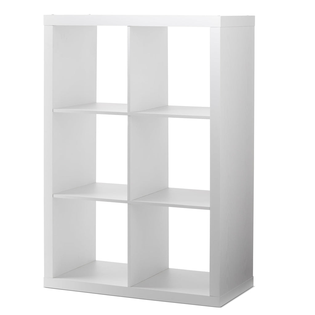 Better Homes & Gardens 6 Cube Storage Organizer, White Texture