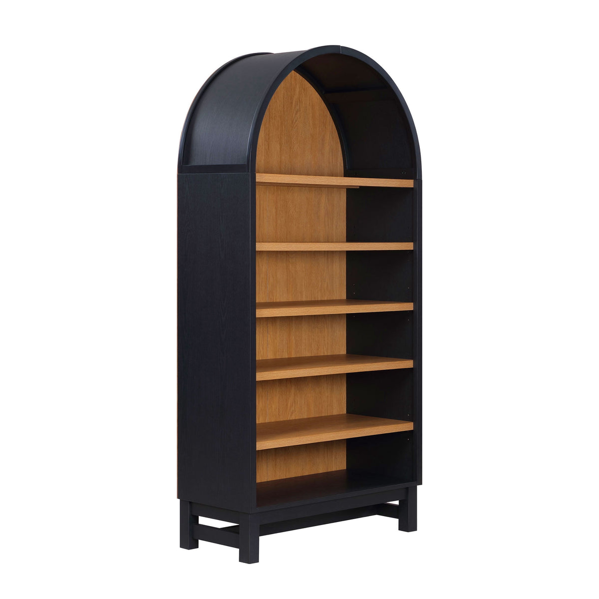 Better Homes & Gardens Juliet Open Arch Bookcase, Rich Black and Light Honey