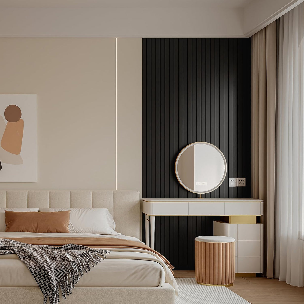 Yll Pvc Slat Wall Panel Peel And Stick 236"x 15.7" Faux Black Wood Grain Self-adhesive Wallpaper Soundproof 3d Panels