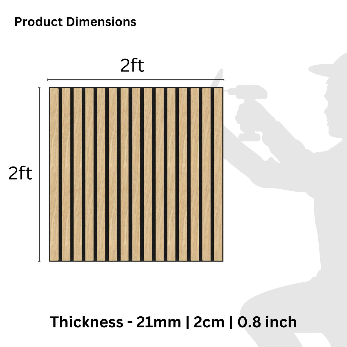 Dundee Deco Acoustic Panels, Wooden Slats for Decor and Noise Reduction - 3D Wall Panels or Ceiling Panels - Oak Beige - Set of 2, Covers 7.8 sq ft