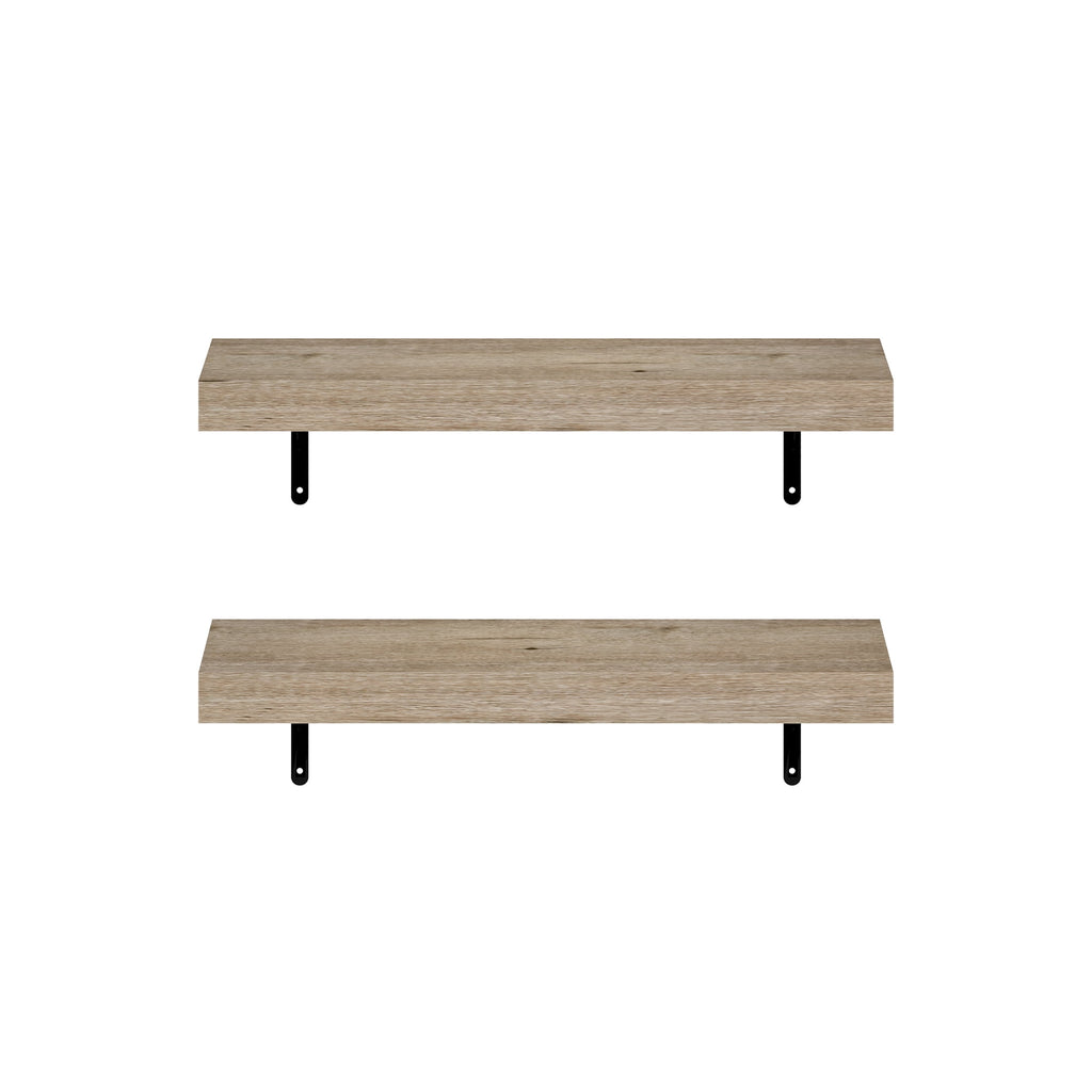 Furinno TANNA 22-Inch Wall Mounted Floating Display Shelves in Natural Set of 2