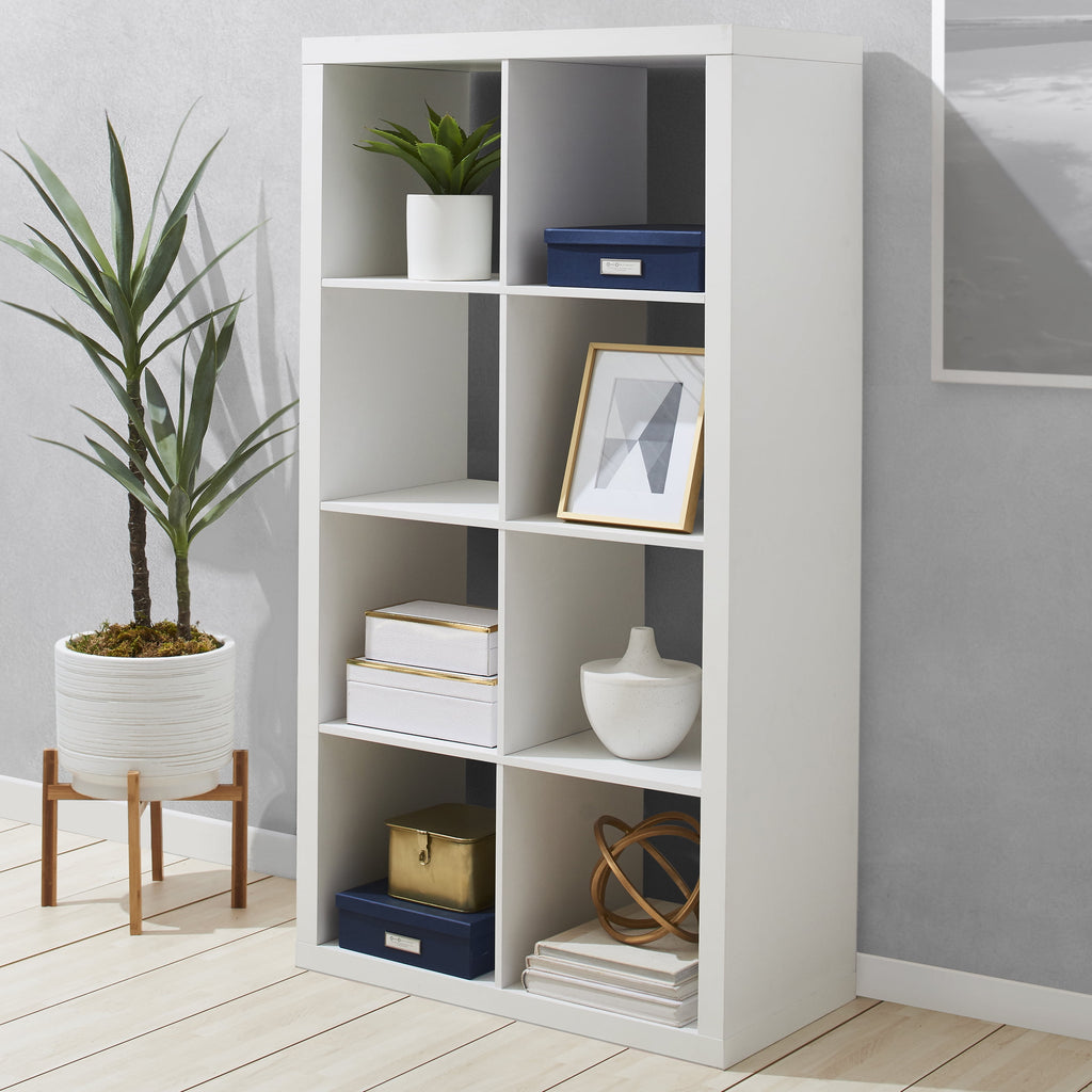 Better Homes & Gardens 8 Cube Storage Organizer, White Texture